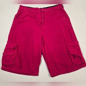 Vintage Y2K Enyce Mens Cargo Shorts Size 40 Red Hip Hop